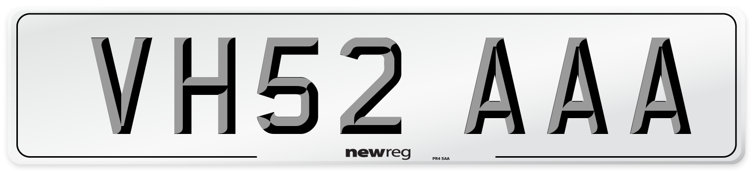 VH52 AAA Number Plate from New Reg